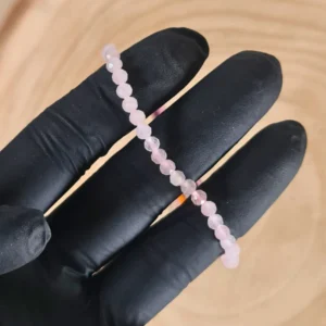 Pulsera Cuarzo Rosa Facetada 6mm