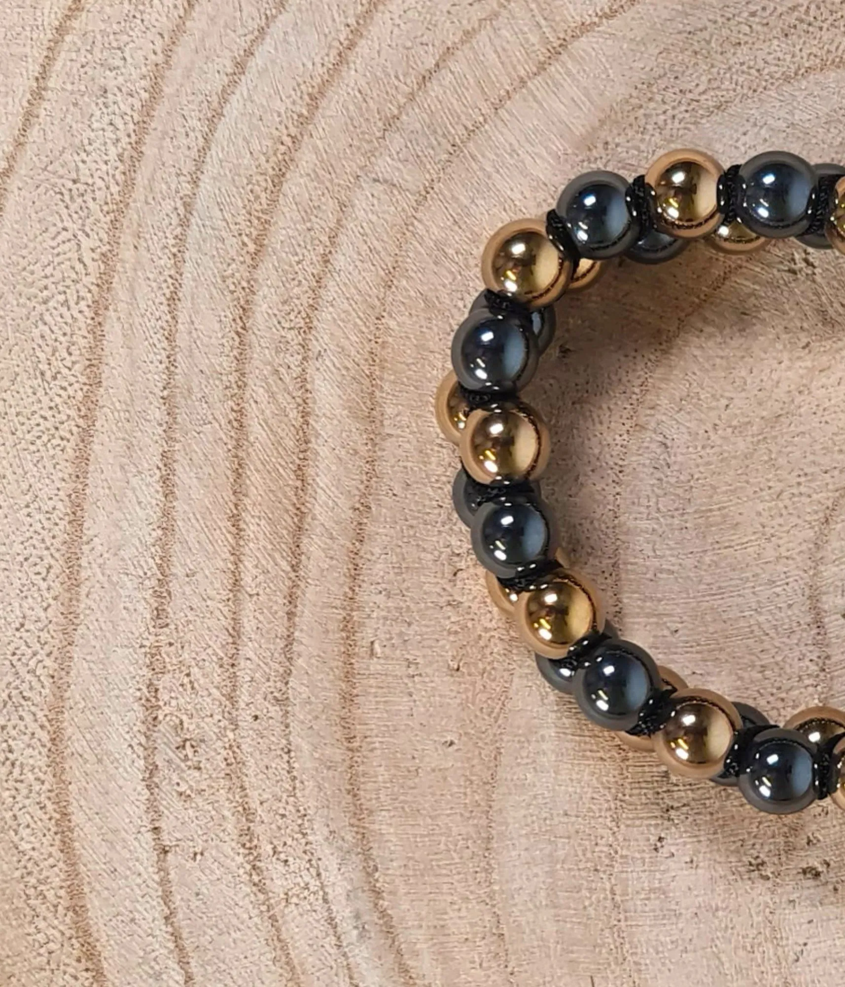 Pulsera Doble Pirita y Hematita 6mm