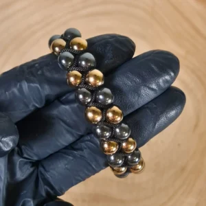 Pulsera Doble Pirita y Hematita 6mm