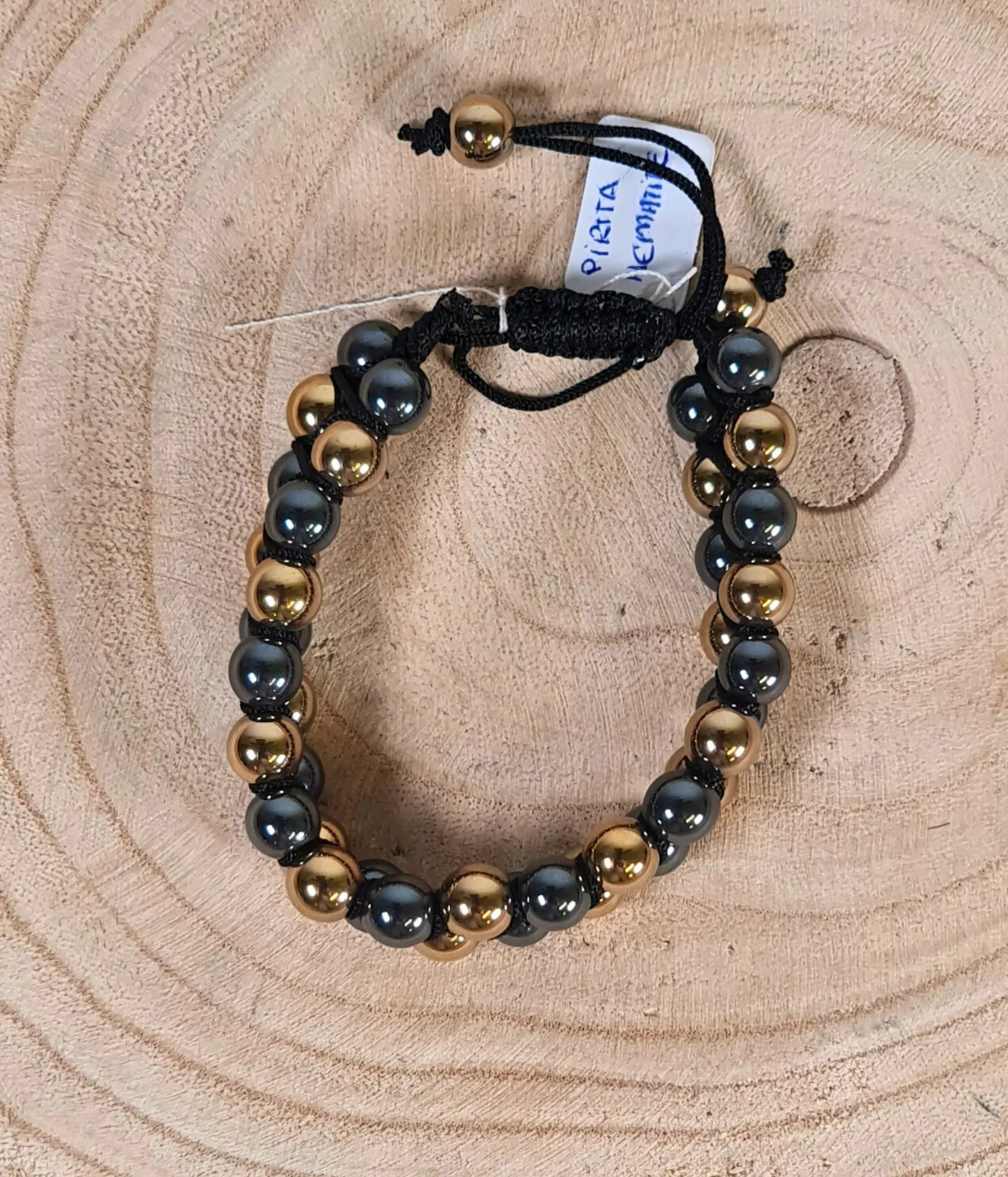 Pulsera Doble Pirita y Hematita 6mm