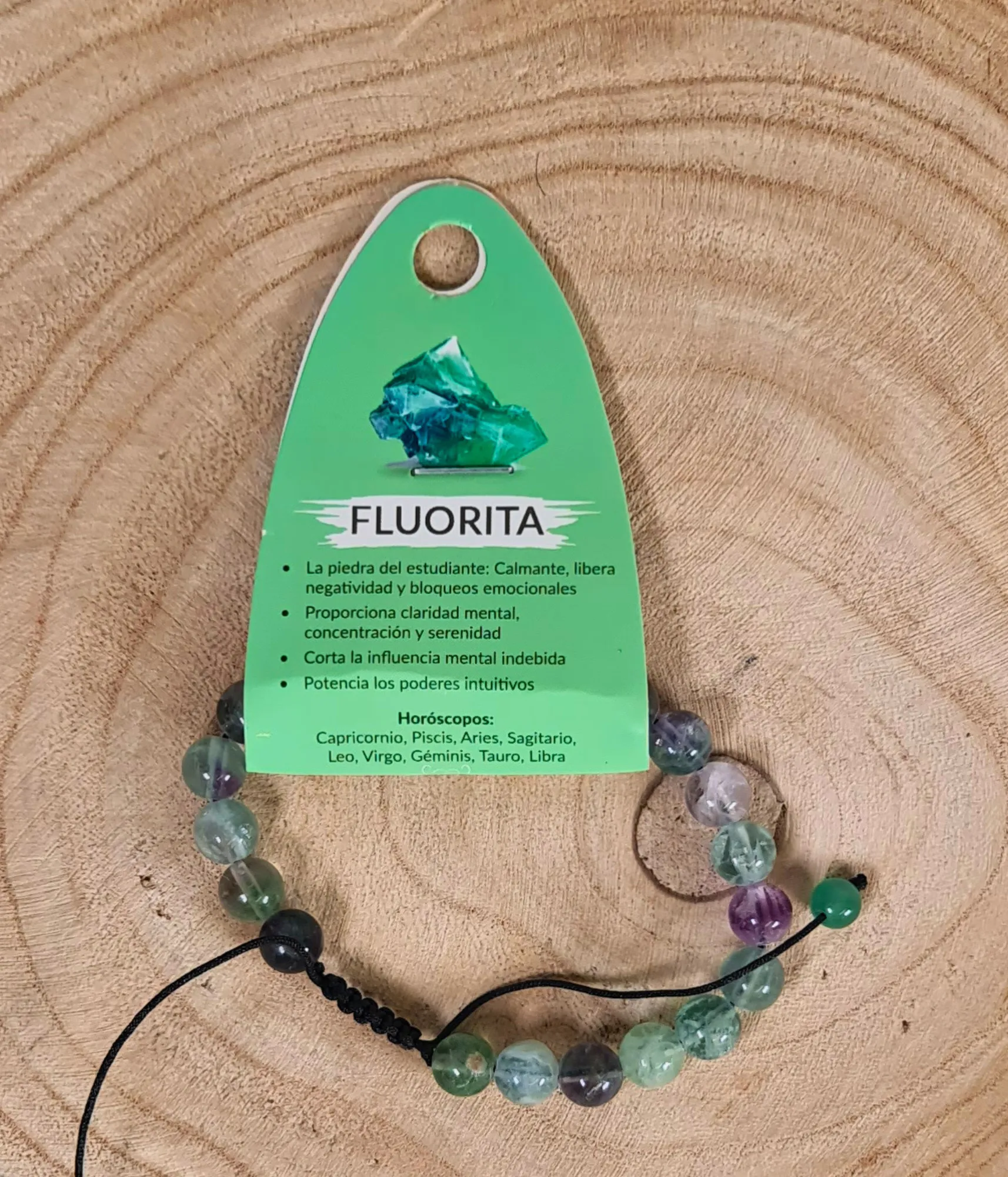Pulsera Fluorita Cuerdas 8mm