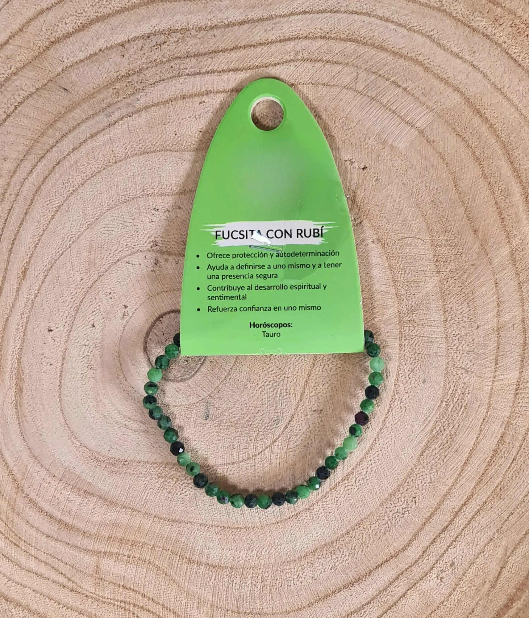 Pulsera Fucsita Con Rubí Facetada 6mm