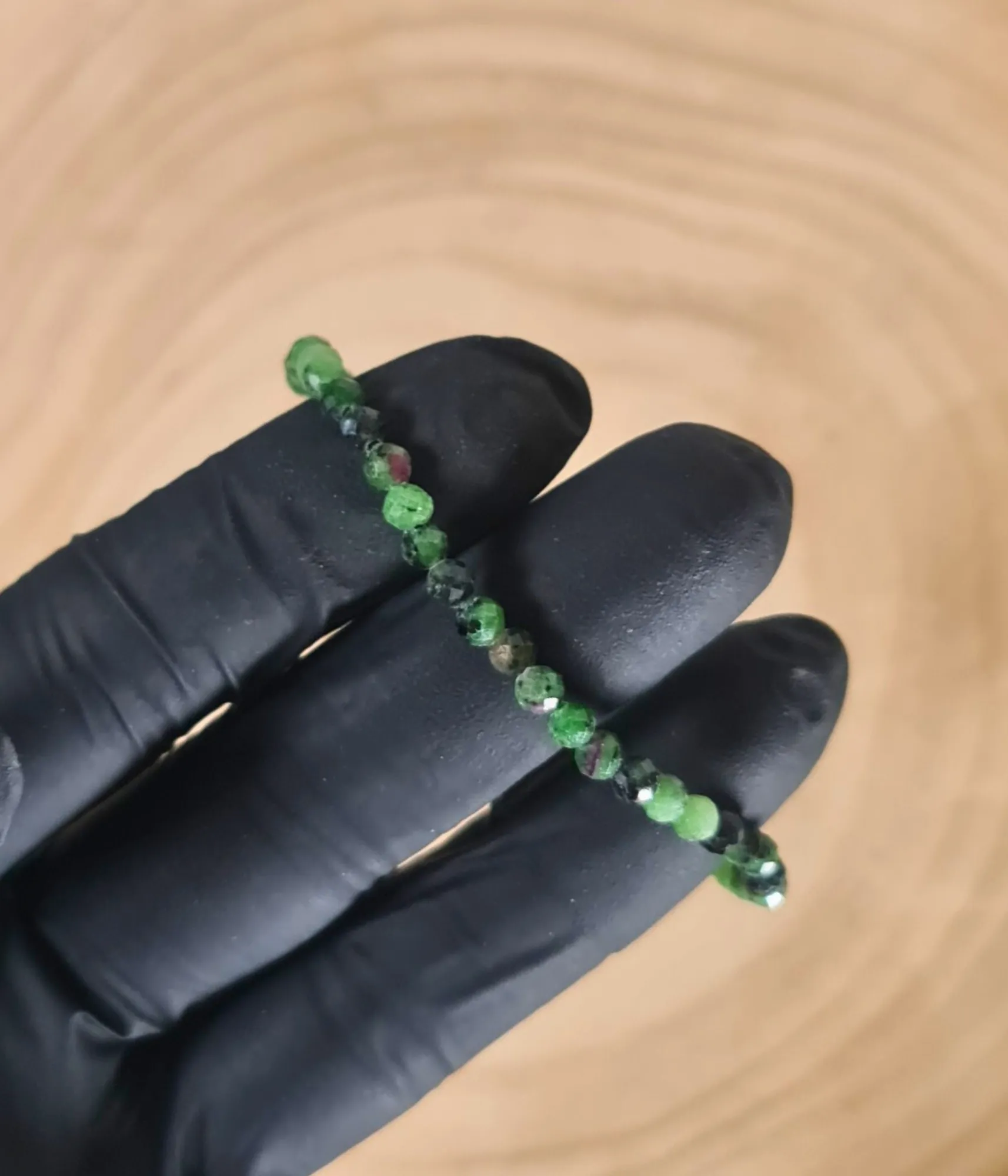 Pulsera Fucsita Con Rubí Facetada 6mm