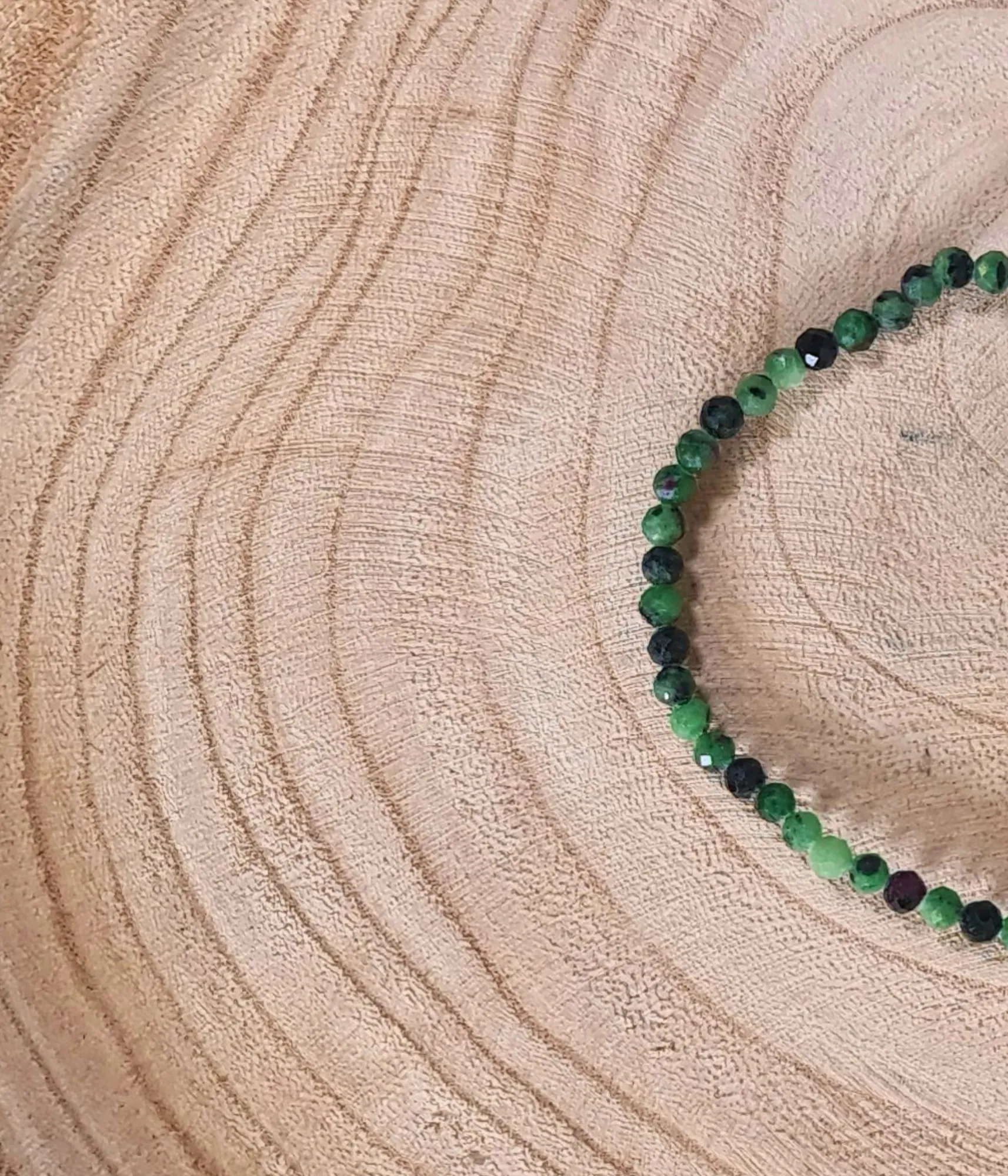 Pulsera Fucsita Con Rubí Facetada 6mm