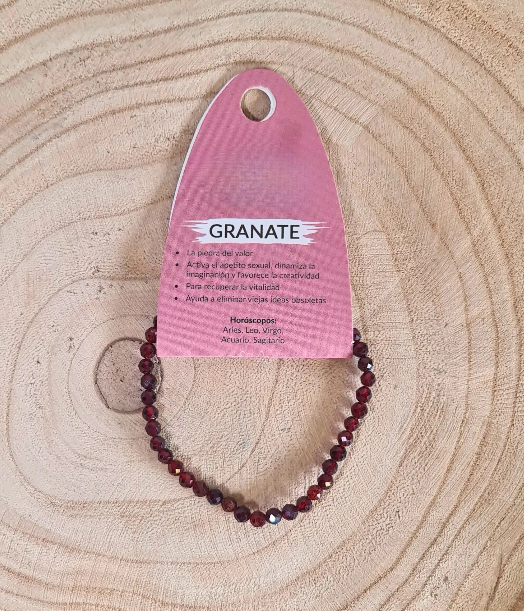 Pulsera Granate Facetada 4mm