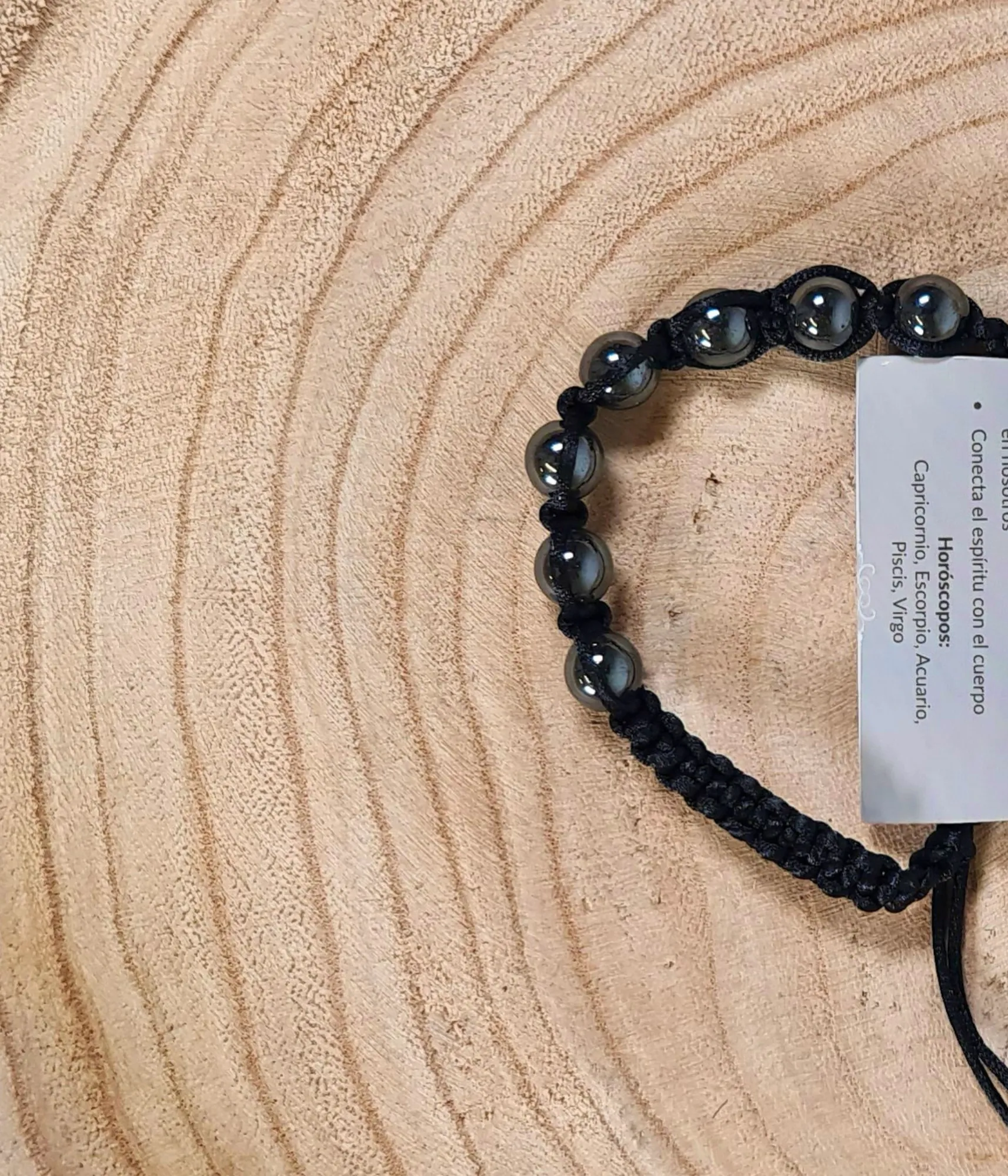 Pulsera Hematita Macramé 8mm