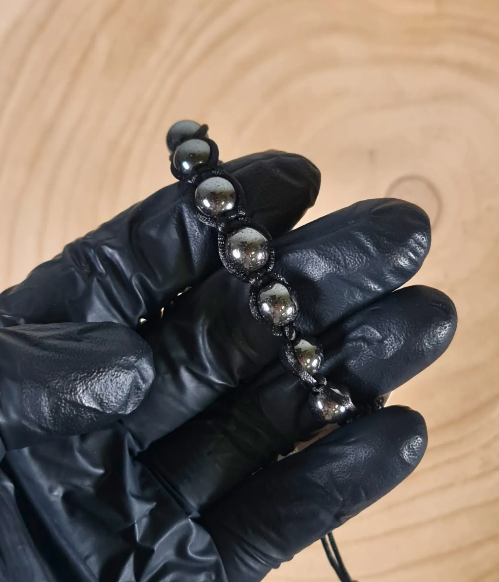 Pulsera Hematita Macramé 8mm