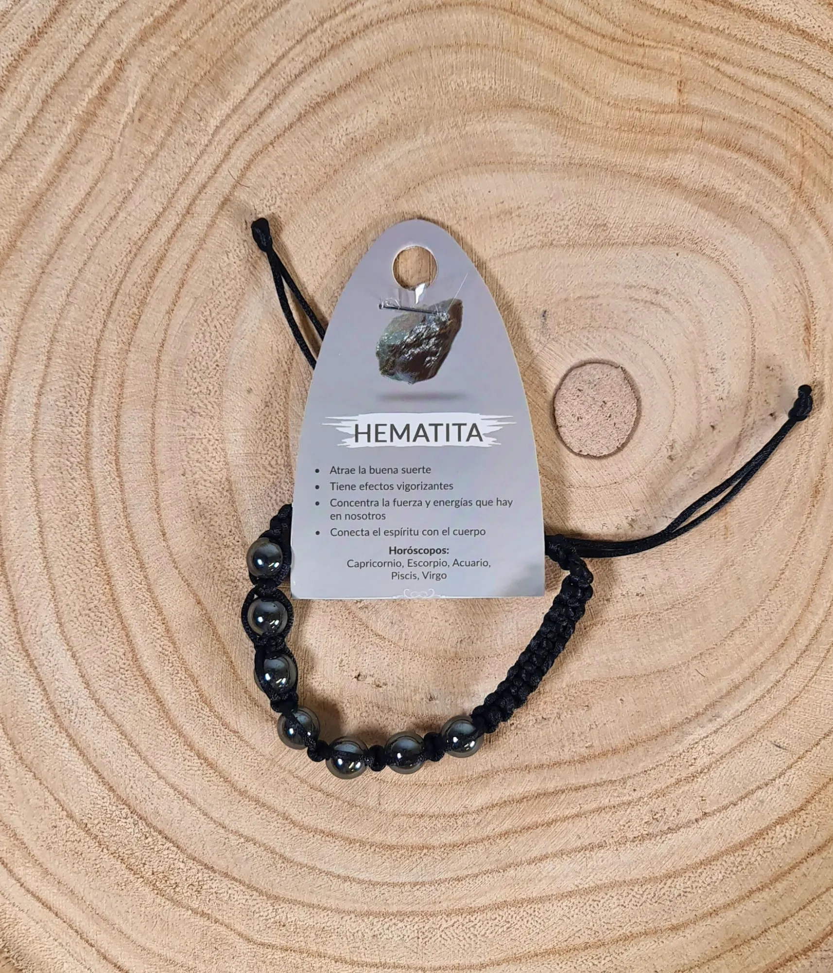 Pulsera Hematita Macramé 8mm