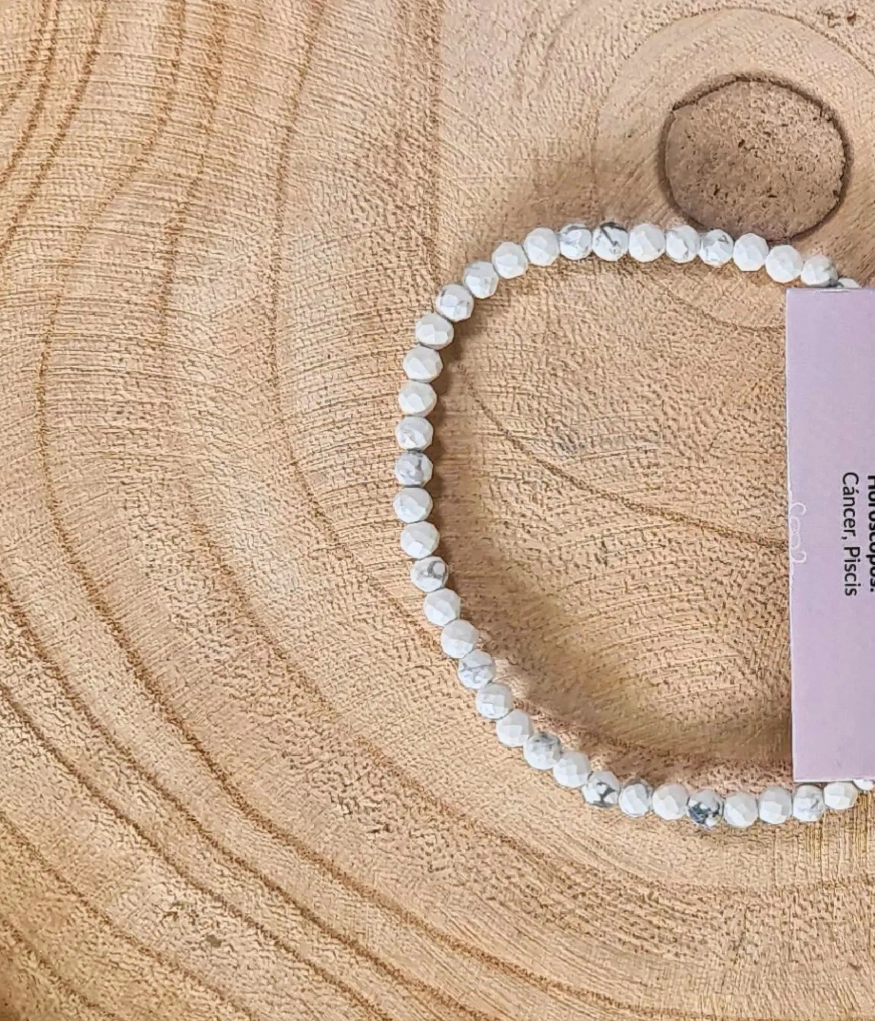 Pulsera Howlita Facetada 4mm