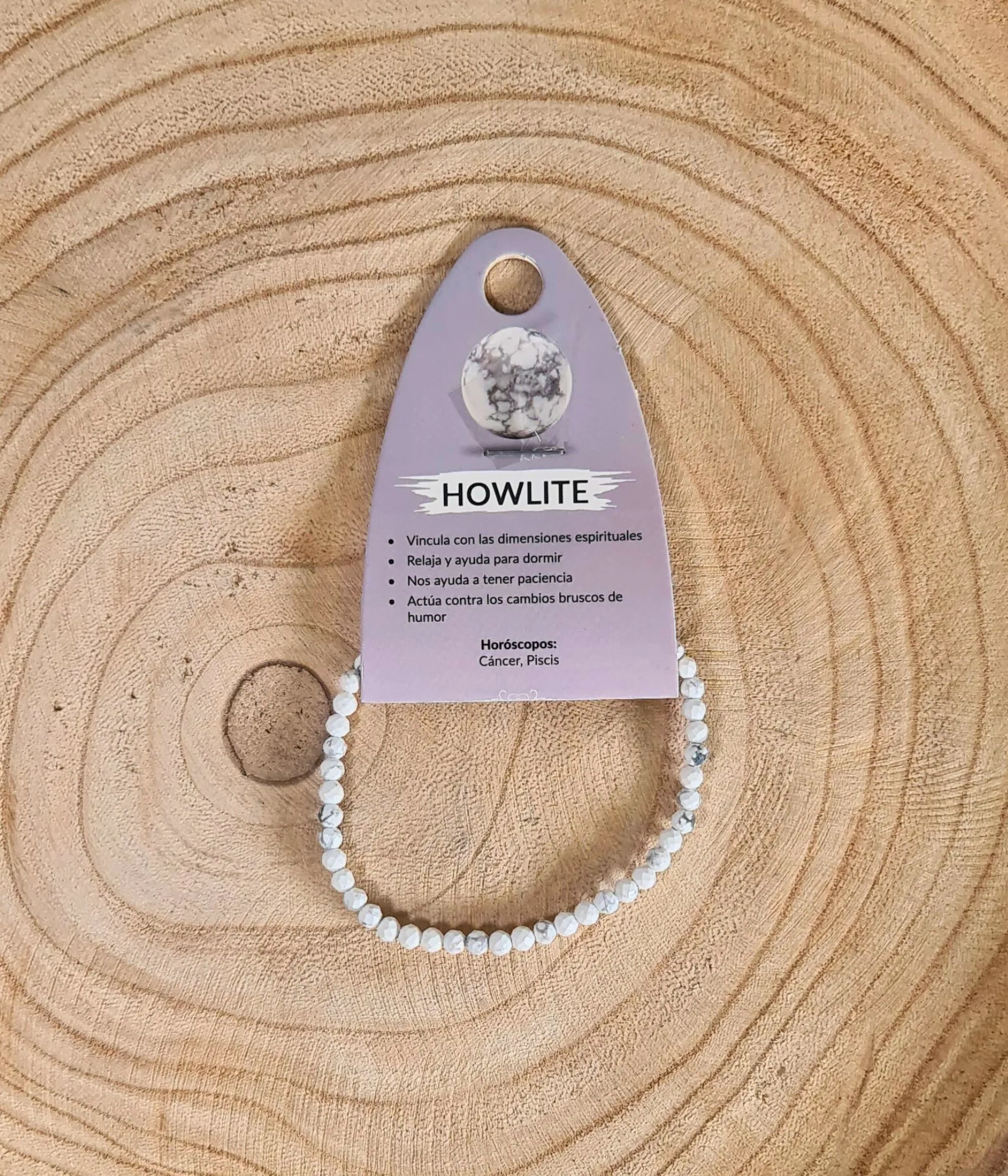 Pulsera Howlita Facetada 4mm