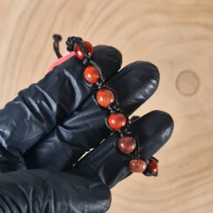 Pulsera Jaspe Rojo Macramé 8mm