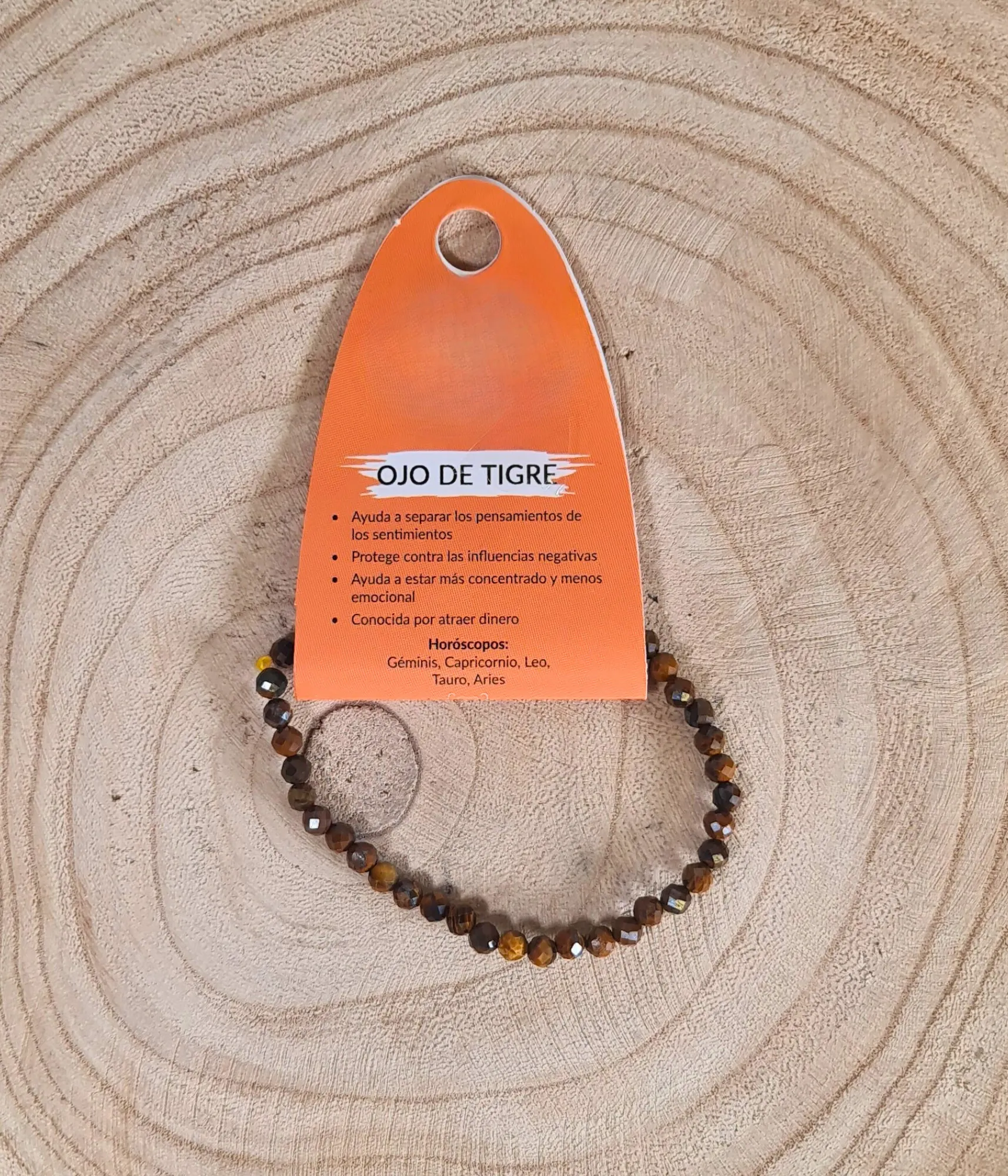 Pulsera Ojo de Tigre Facetada 4mm