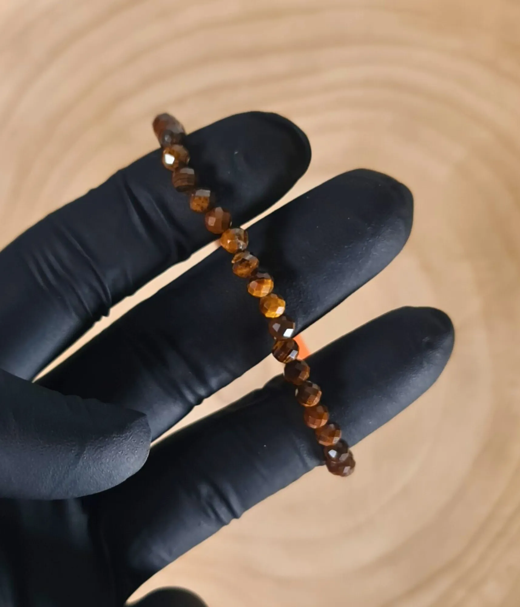 Pulsera Ojo de Tigre Facetada 4mm