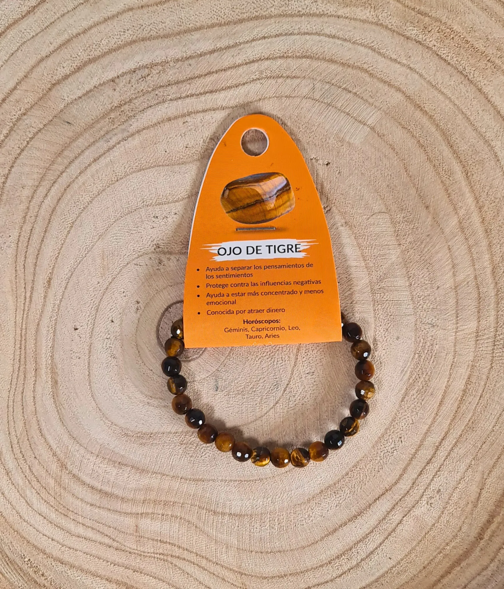 Pulsera Ojo de Tigre Facetada 8mm