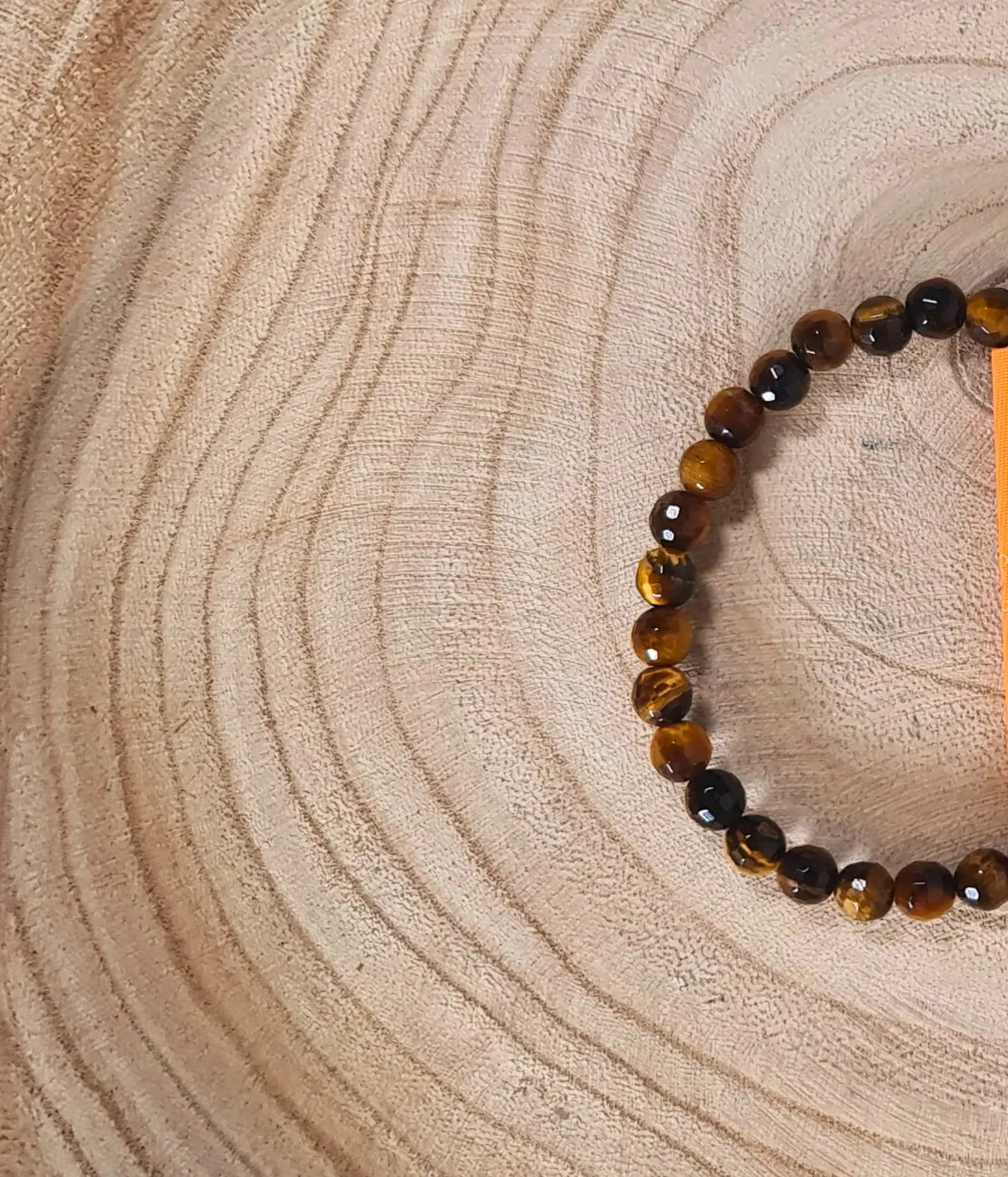 Pulsera Ojo de Tigre Facetada 8mm