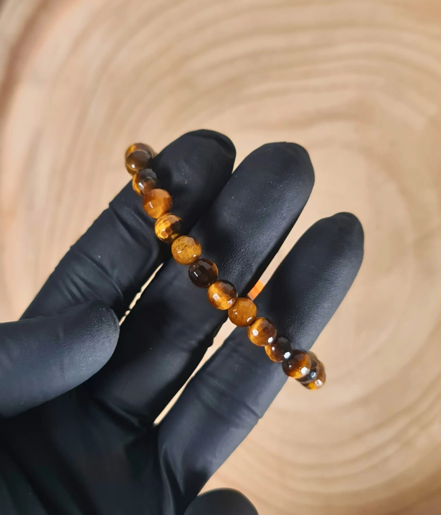 Pulsera Ojo de Tigre Facetada 8mm