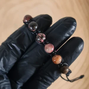 Pulsera Rodonita Macramé 8mm