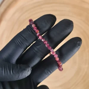 Pulsera Turmalina Rosa Facetada 4mm