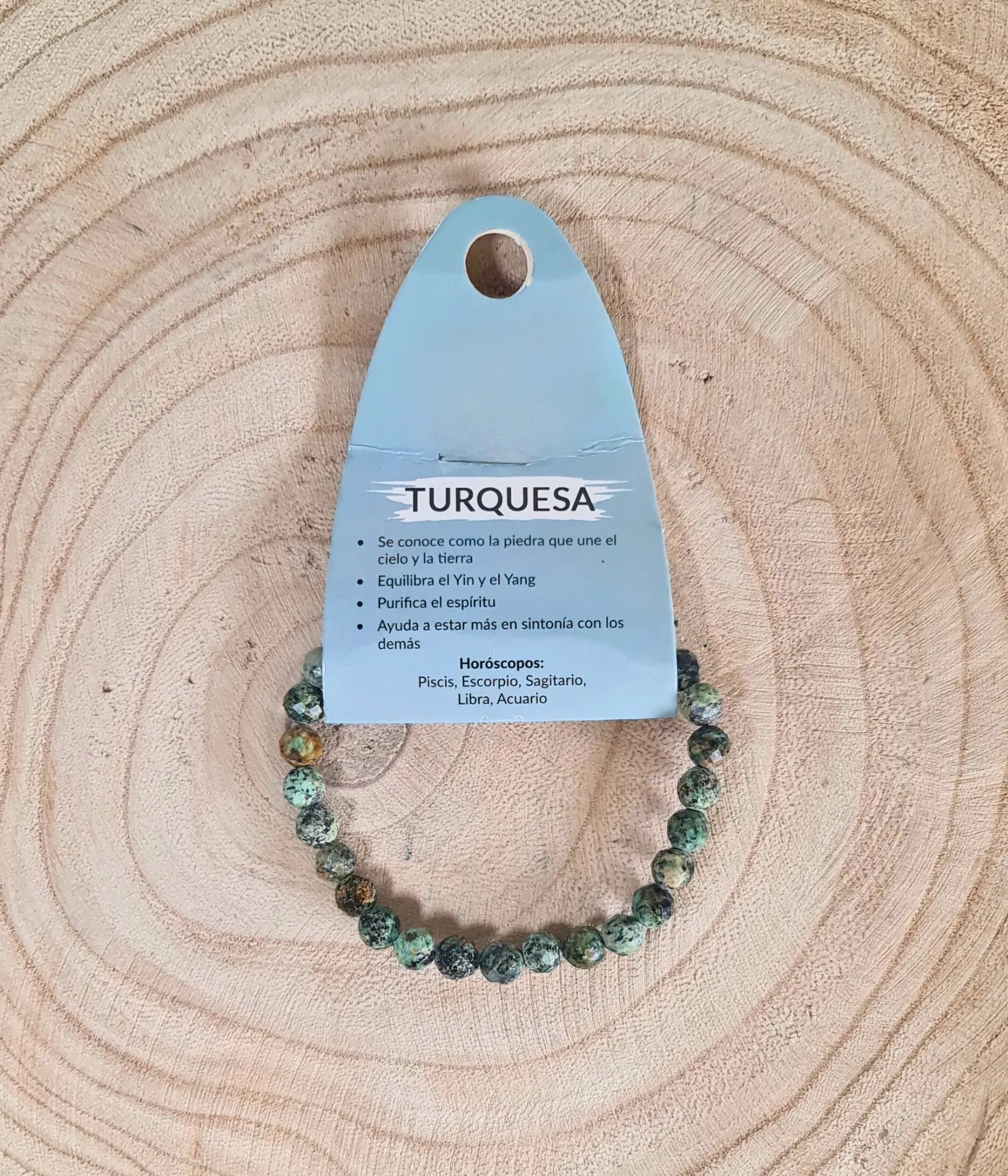 Pulsera Turquesa Facetada 6mm