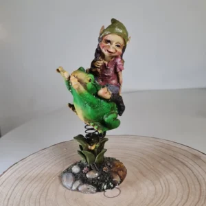 Figura de Duende Sentado en Rana