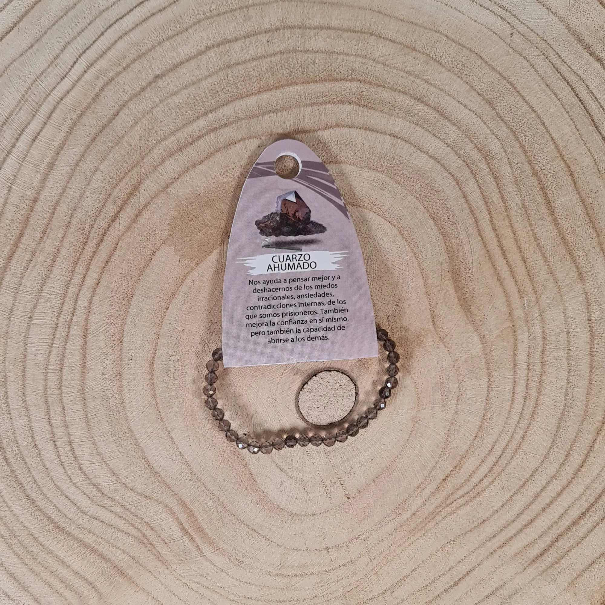 Pulsera Cuarzo Ahumado Facetada 4mm