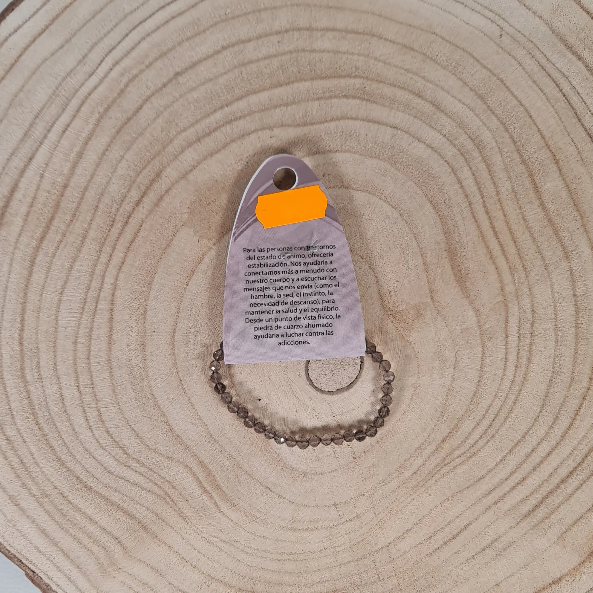 Pulsera Cuarzo Ahumado Facetada 4mm