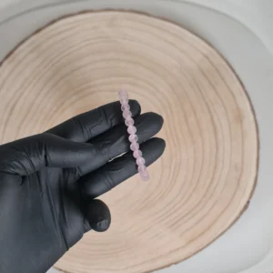 Pulsera Cuarzo Rosa Facetada 8mm