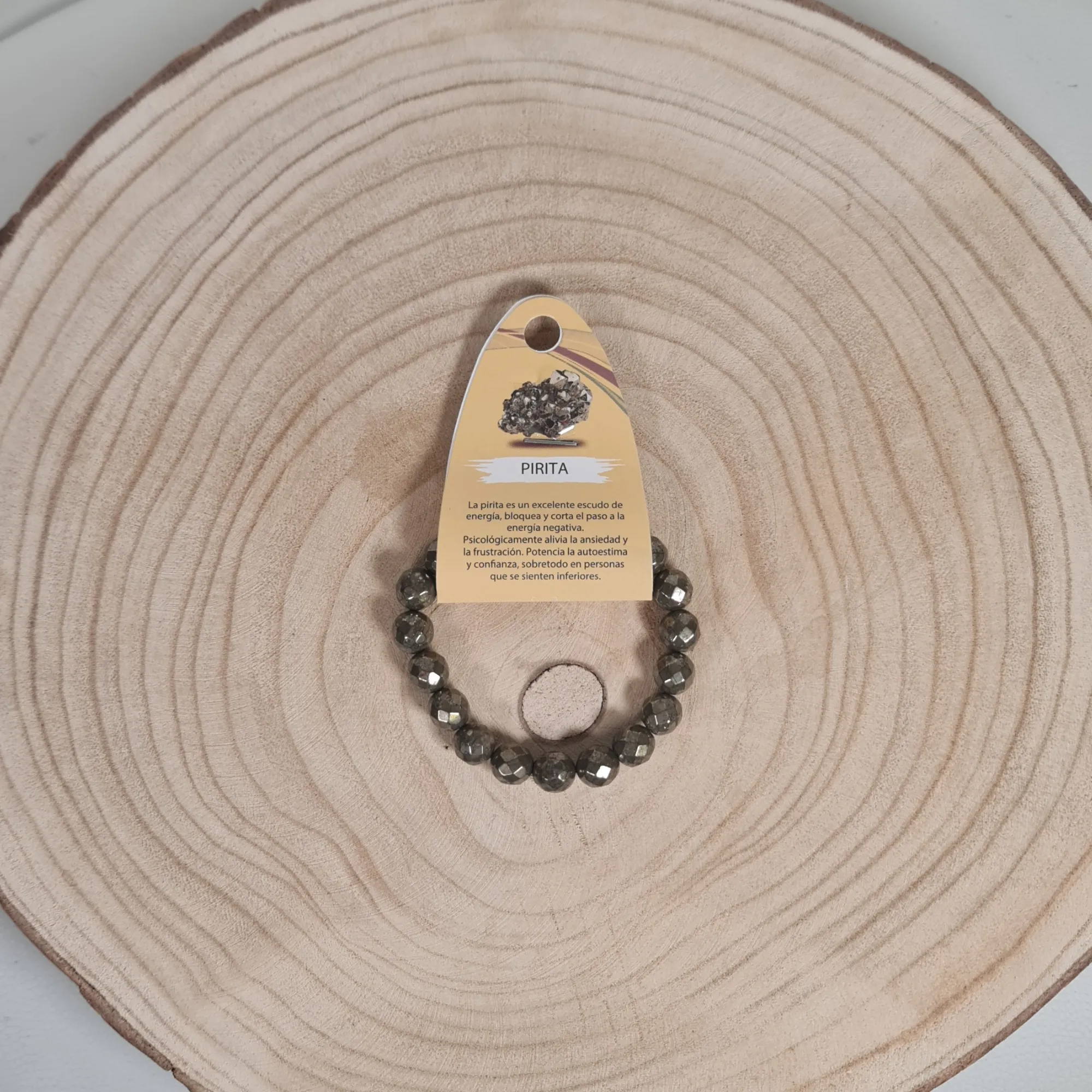 Pulsera Pirita Facetada 10mm