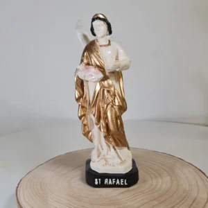Figura San Rafael 29cm Blanco y Dorado